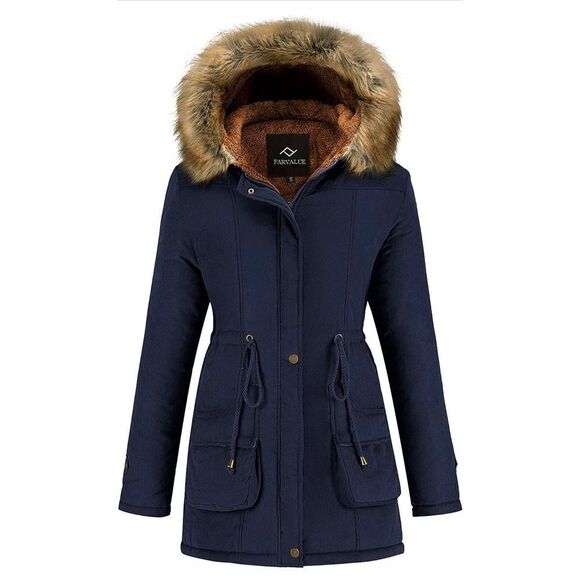 NEW FARVALUE Coat Hooded Puffer Thicken Parka Jacket XL - Picture 1 of 7